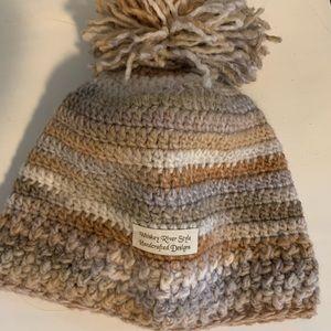 Handmade crocheted wool/acrylic hat. Size M/L